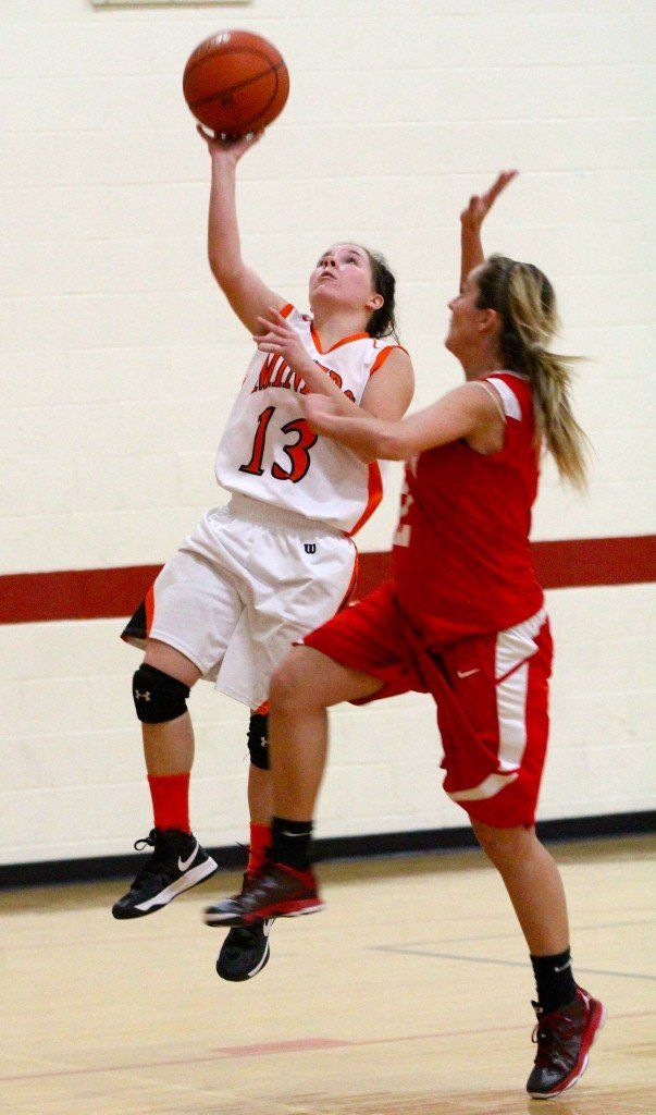 Molly Gray lays in the layup despite being fouled by a Staunton defender. 