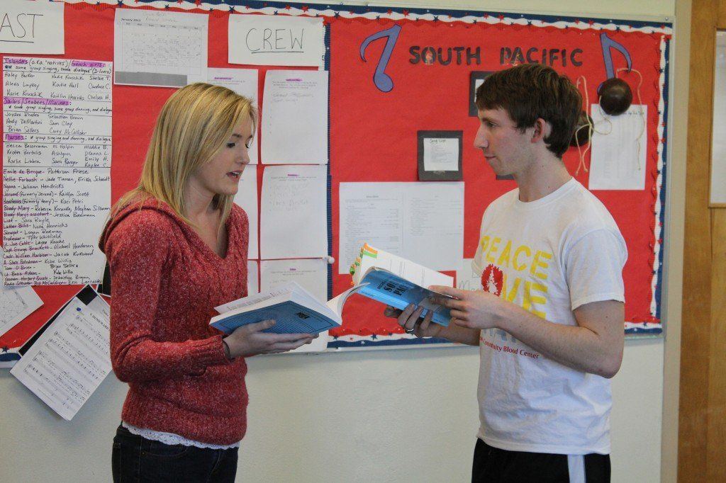 Jade Tieman and Patterson Friese run through "Gold Coast" in preparations for the upcoming performance. The performance will take place in early March. 