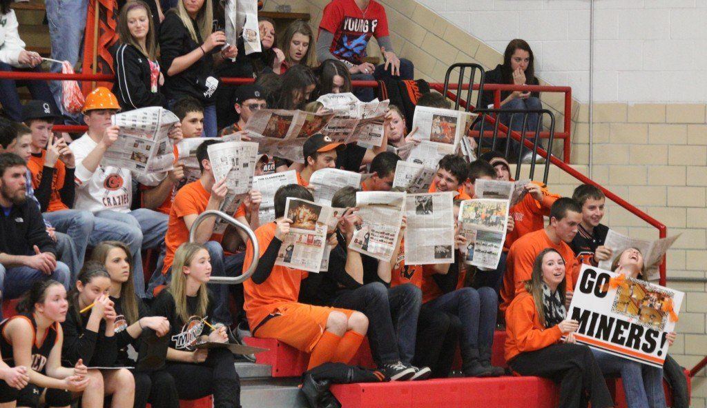 High school students put on a show last night as they provided the Lady Miners a huge crowd in hopes of witnessing a championship victory. 