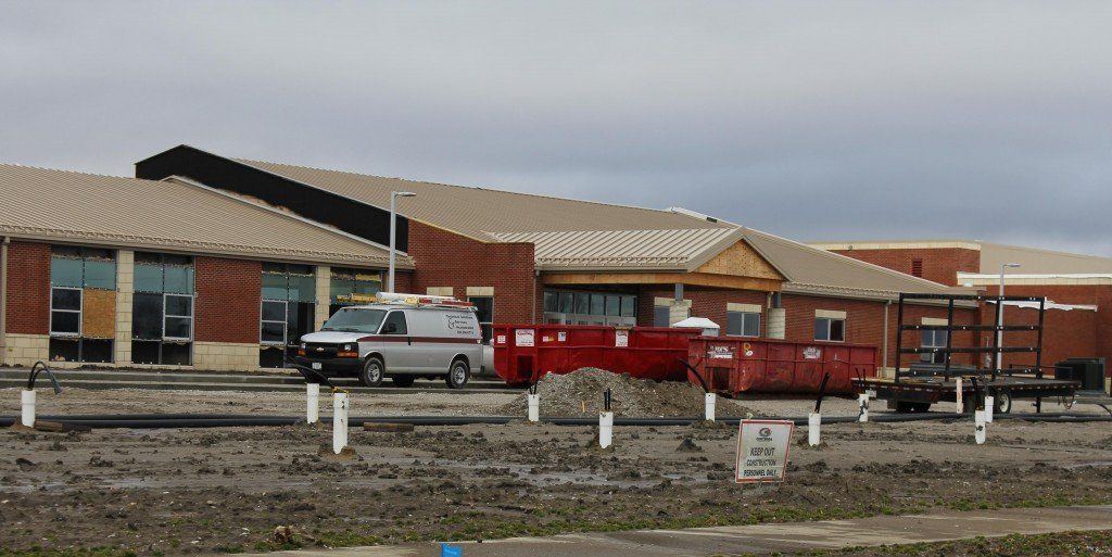 Exterior of the school during the work day