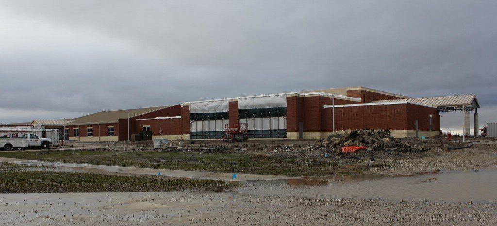 North exterior wing where the cafeteria and gymnasium will be housed