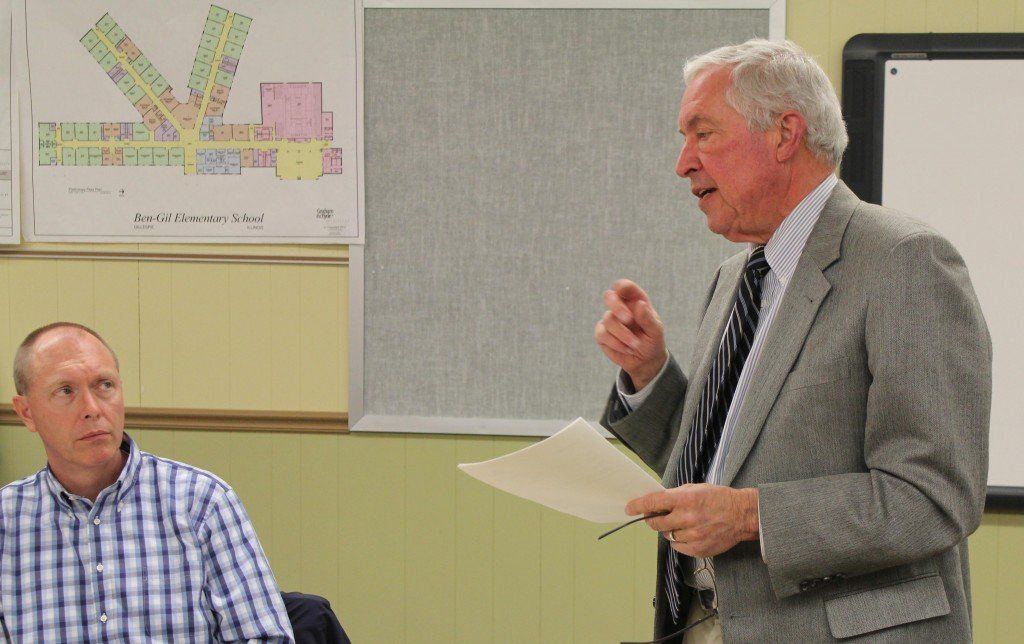 Tom Hyde explains the new school is 84% complete during the school board meeting this week. The school board also prepared for the ribbon cutting ceremony and the new school plaque. Read more on the school board meeting.