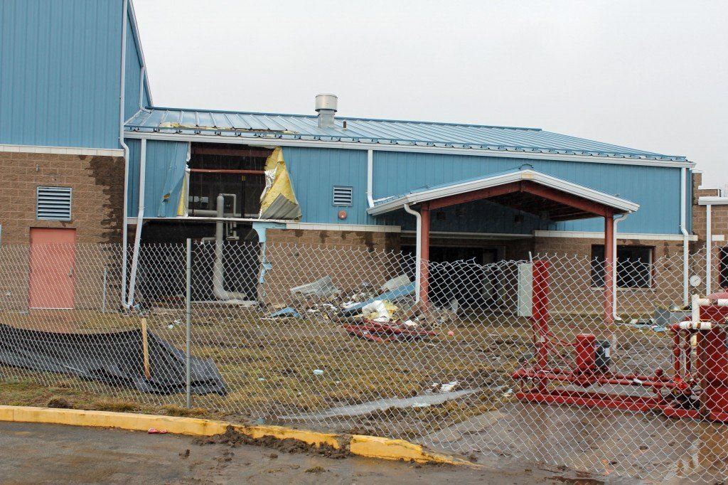 Demolition continues on the previous elementary school in Benld. The site is set to be finished by June 2013.