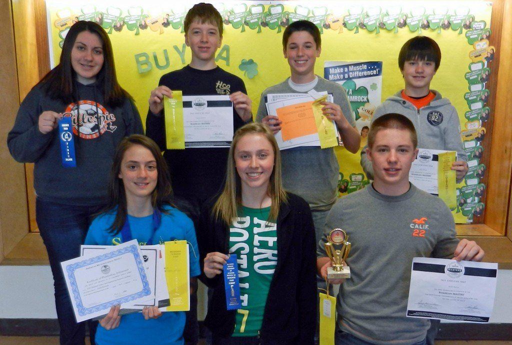 Participants at the Regional level pose with their winnings. 