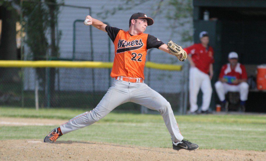 Zack Stewart fires in a strike in the boys' baseball regional semi finals versus Roxana. The boys lost 14-8.