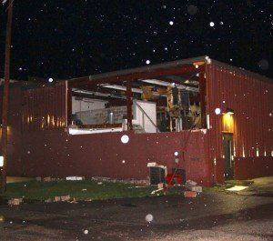 Back of the high school gymnasium where the weight room was housed. 