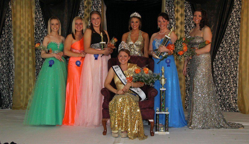 The Miss Black Diamond Days contestants pose around queen Abigail Harszy after she was crowned Miss BDD 2013. Kaitlin Henrichs was runner-up.