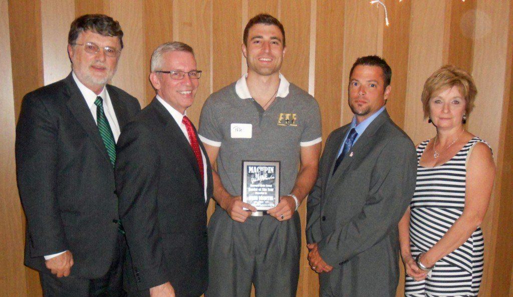 Keynote Speakers Jack Schultz and Craig Lindvahl with 2013 Young Leader of the Year Pete Visintin along with MEDP President Jason Medford and MEDP Executive Director Shari Albrecht.