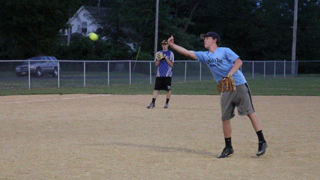 Cort Hellmann serves up a pitch in the Norman Poppy Halpin Memorial Tournament.