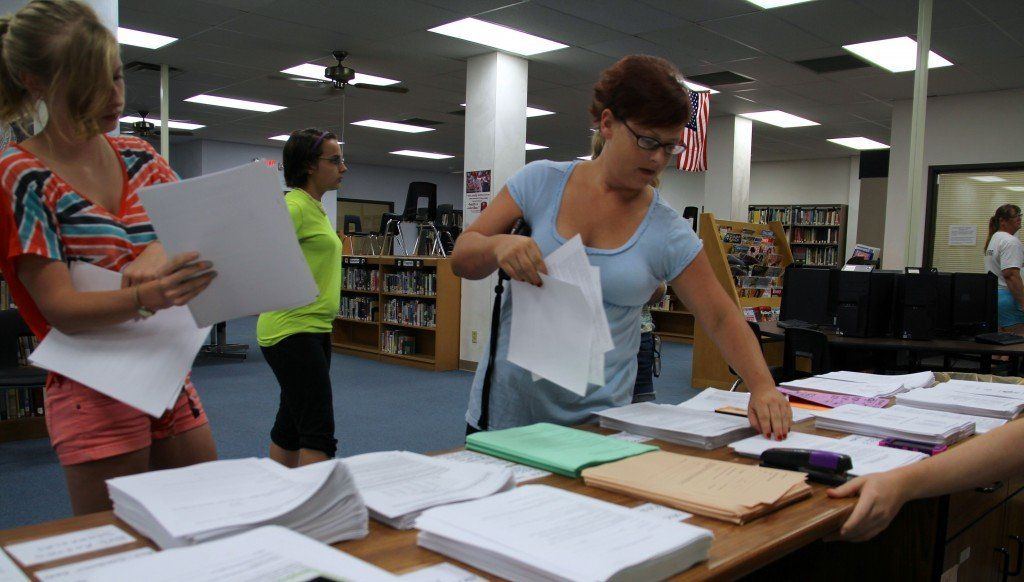 Parents filed through CUSD #7 registration this week after filling out loads of paperwork. Registration was busy all four days last week. Official numbers have not been released. 