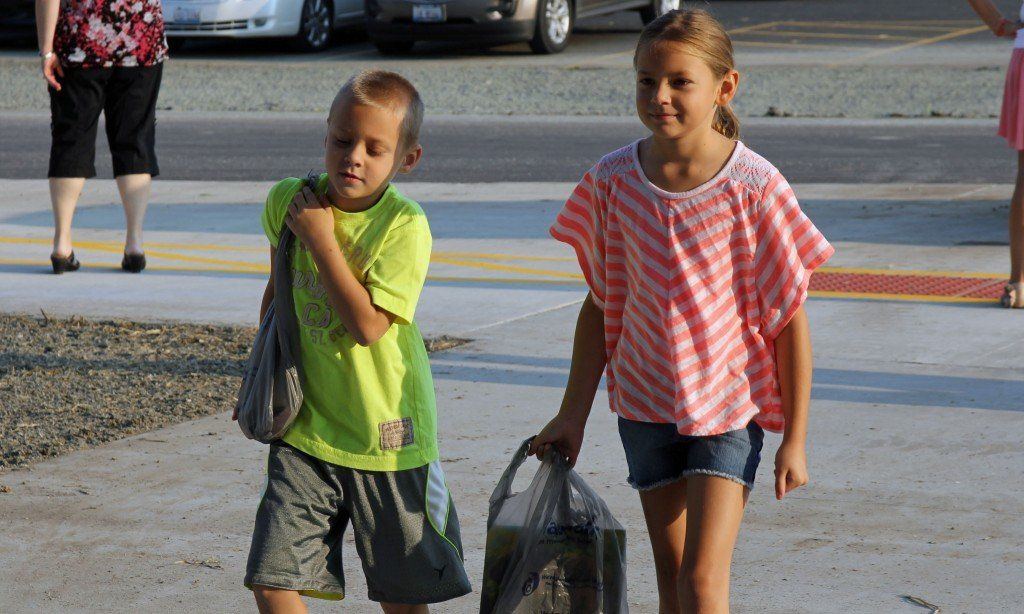 Some students had backpacks larger than they could carry. Other students had no problem dragging their backpack along in the first week of school last week.