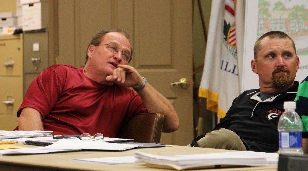 Dave Griffel and Billy Carter question Jill Rosentreter about the dual credit courses offered through SLU at this week's school board meeting. Read more.