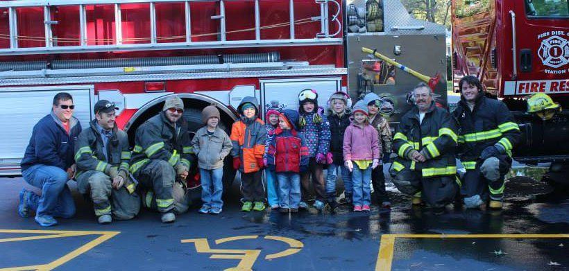 Despite bitter temperatures, the Education Station Pre-K class spent time outside with visiting fire departments. Students watched firemen race to put their gear on and also learned how to use a fire hose.