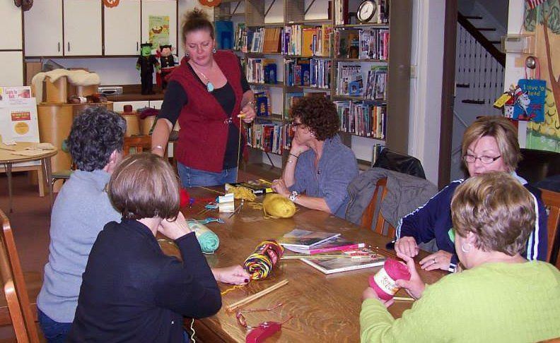 The Friends of Gillespie Library offered an adult and teen class with Kate Kemp who taught participants how to knit.