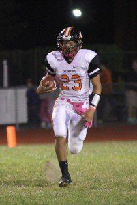 Chris Halpin runs downfield to tally his second kickoff return this season. Halpin returned a kickoff for a 96-yard touchdown.