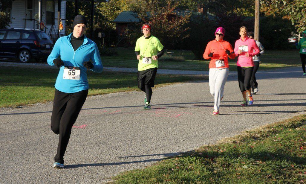 Runners gather for the annual HEIDI walk/run Saturday morning.