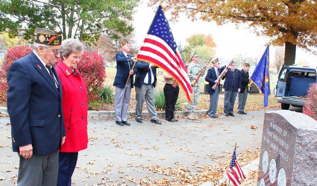 V.F.W. Post 4547 of Gillespie leads the Veteran's Day service at the Gillespie Public Library.