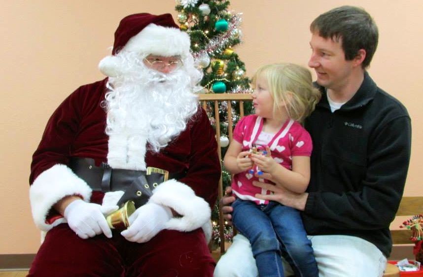Some children were intimidated by Santa at the Benld Public Library during his brief visit this week.