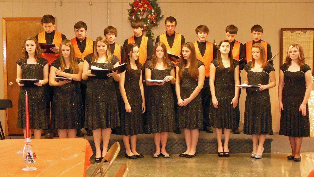 The Gillespie High School Show Choir just performed at the Build Benld Senior Christmas Dinner in Benld at the Civic Center. (By Build Benld)