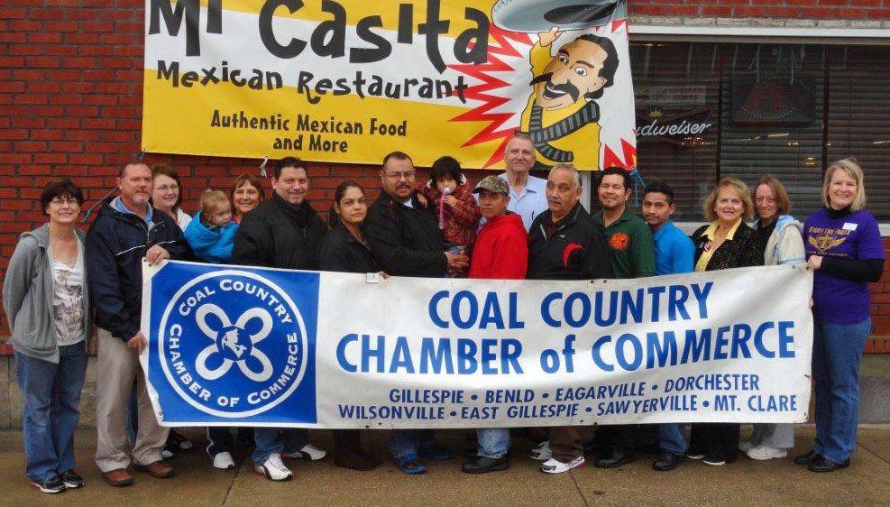 The Coal Country Chamber of Commerce welcomed new member Mi Casita Mexican Restaurant at their location at 101 S. Macoupin in downtown Gillespie.