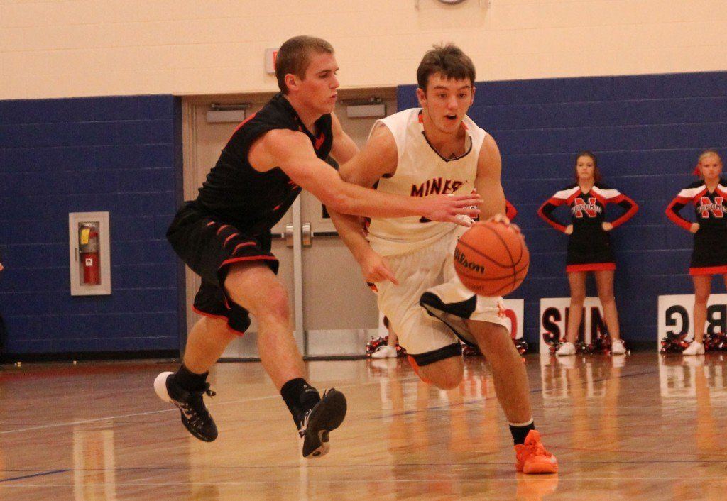 Blake Peterson dribbles past his defender in last week's match-up versus Nokomis. 