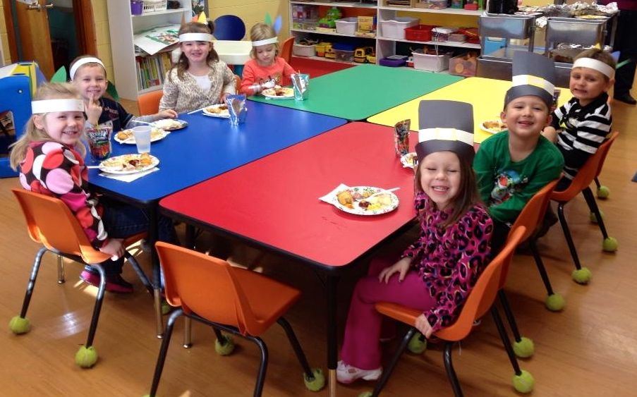 THe Education Station Pre-K classes had a Thanksgiving Dinner of their own to eat with their peers. Some students even dressed like Pilgrims for the dinner.