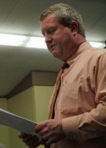 David Schwartz, candidate for Regional Superintendent, introduced himself to the board.