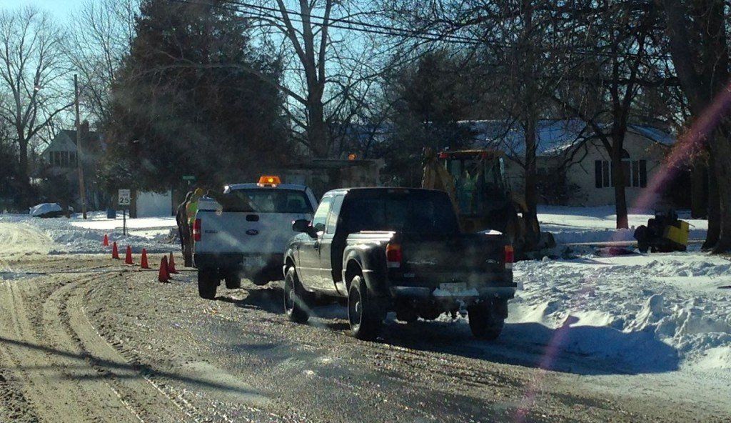 With the snowfall, frigid temperatures, rainfall and warming temperatures, water lines around the city began to break. The street department worked nonstop in freezing temperatures to repair the water lines. 