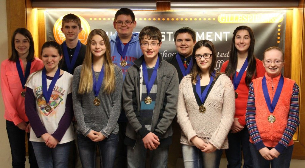 (L-R): Maya Marcacci, Jocelyn Drummond, Marshall Hatlee, Mackenzie Kasarda, Will Bertetto, Ben Polo, Nick Spencer, Tara Fullington, Paige Niemeyer, Hannah Labby 