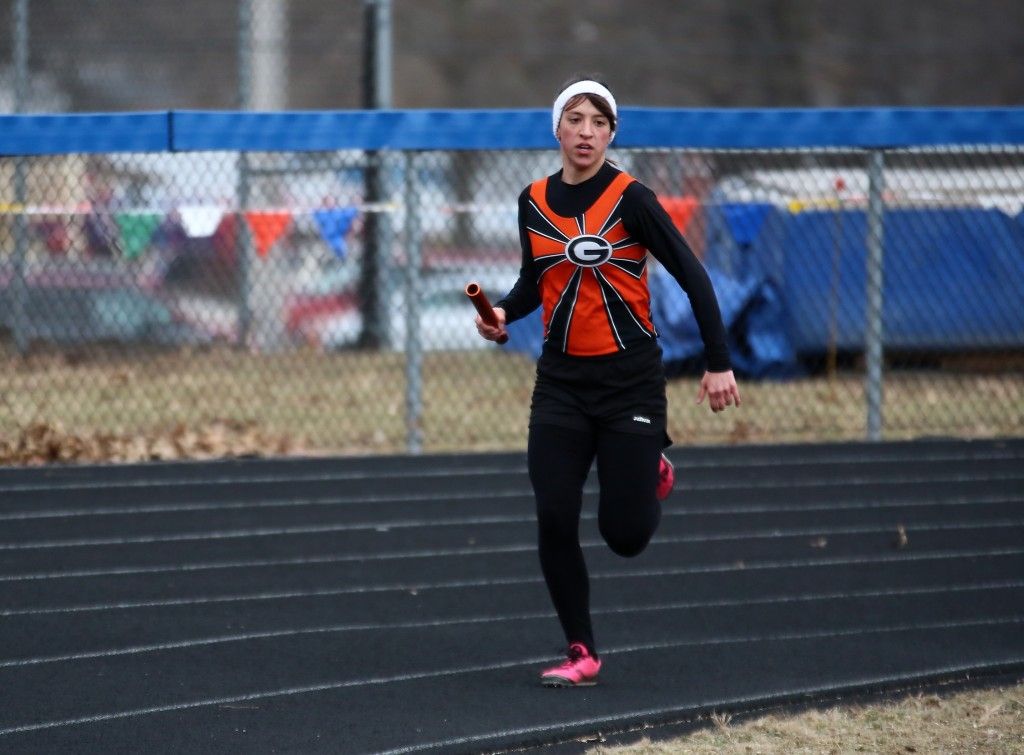 Tateum Rosentreter runs in a relay in Greenville this week. 