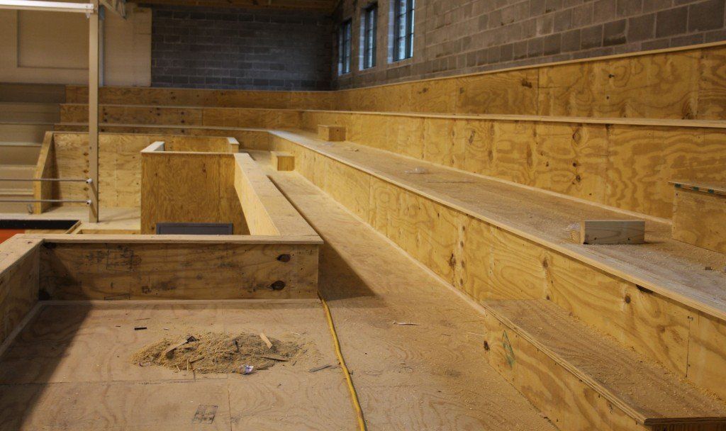 A view from the risers in front of the north wall. 