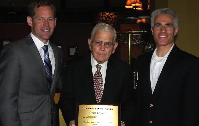 Robert W. Schwartz pictured with Matt Johnson and Eric Schmidt