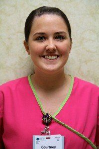 Courtney Mathis, R.N. at Gillespie Heritage Health, ensures residents don't lose function. 