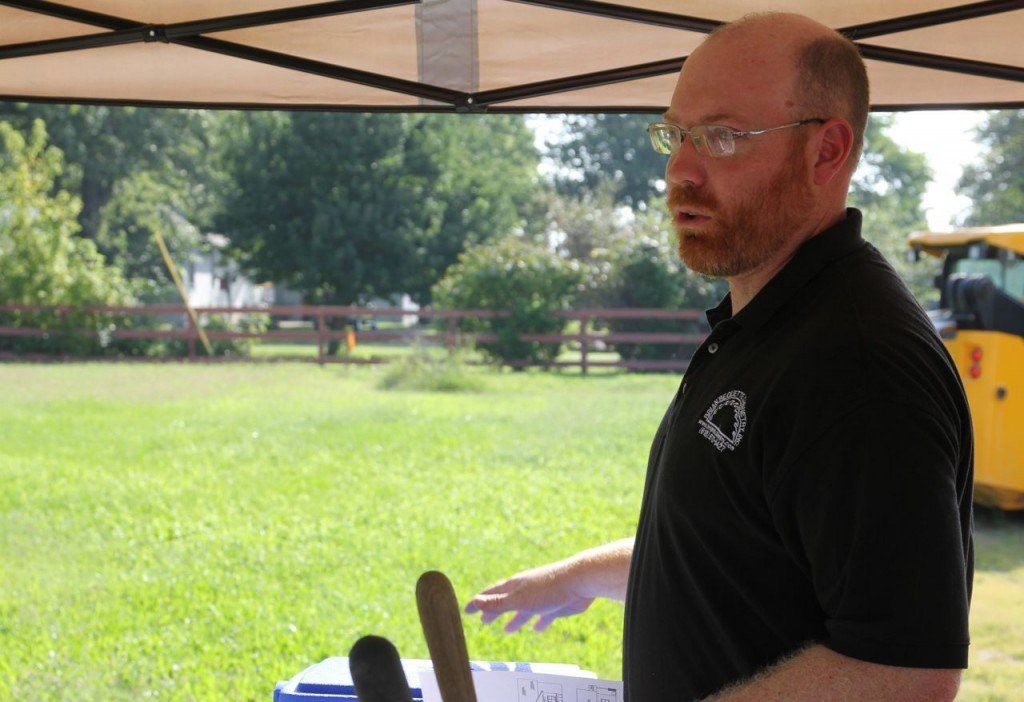 Brian Bequette explains his plan for bringing his business into Benld. 