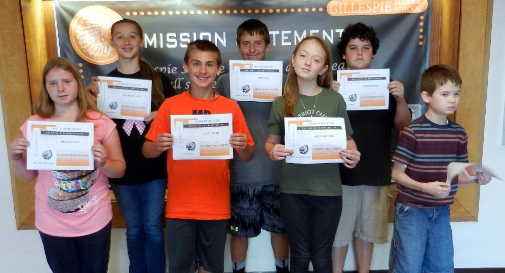 Back L/R: Mackenzy Mix, Billy Gill, Alex Jasper Front L/R:   Shannon Loy, CJ Frensko, Kira Sanders, William Voyles