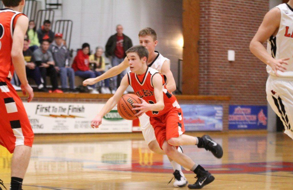 Colin Tieman chugs full speed ahead after beating his opponent on the dribble.