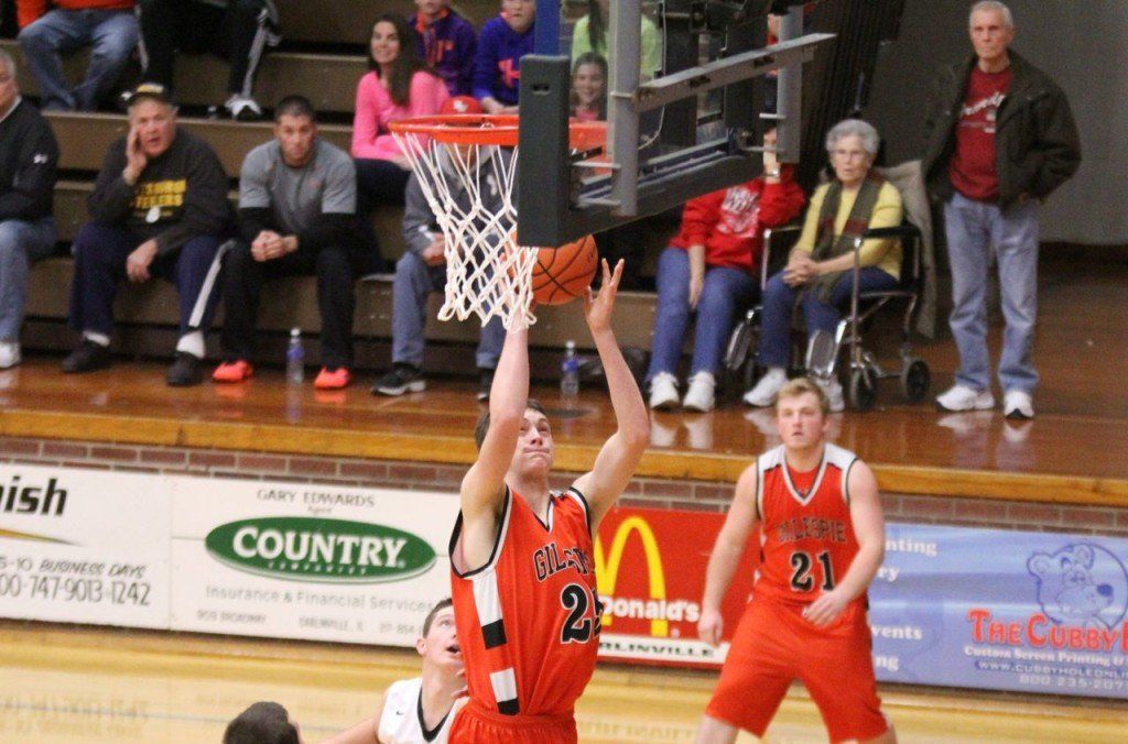 Jacob Alepra banks the ball in for a secure two points.