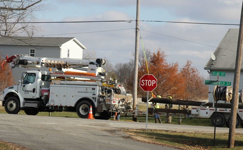 Ameren was working hard through the cold temperatures last week on Springfield Road. 