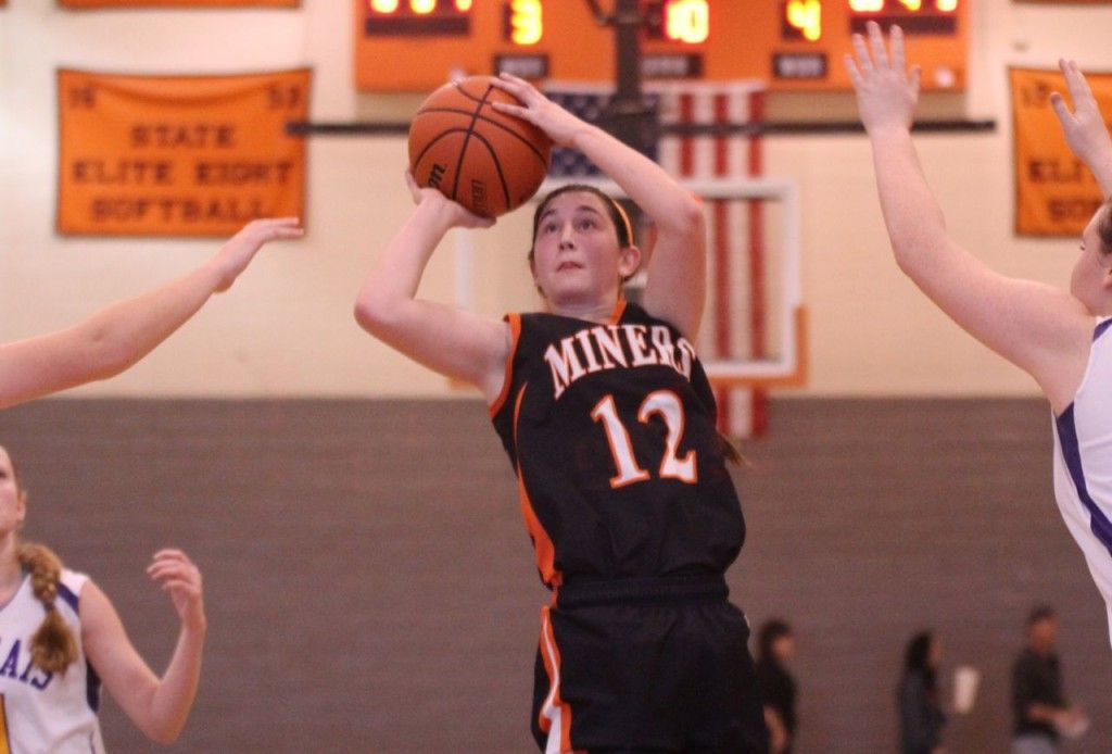 Paige Neimeyer takes advantage of an open paint  and scores on the jumpshot. 