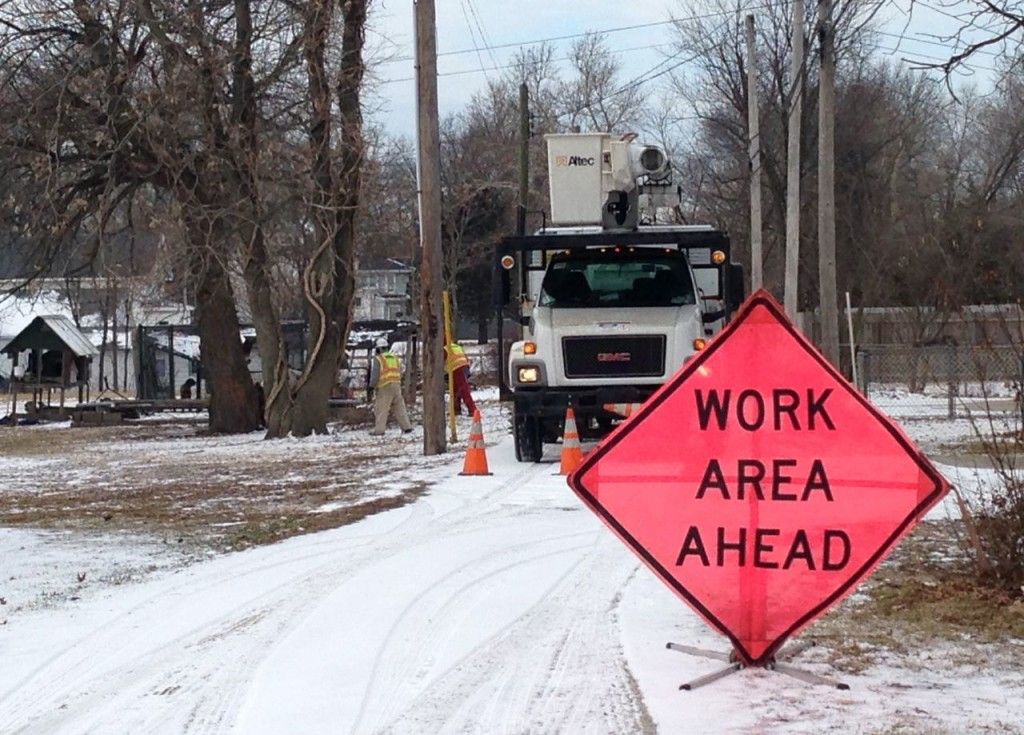 Contractors for Ameren have been working around the BenGil area pruning trees that are near power lines. 