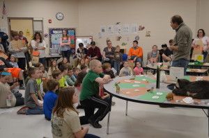 Students listen to Dennis Tiburzi. 