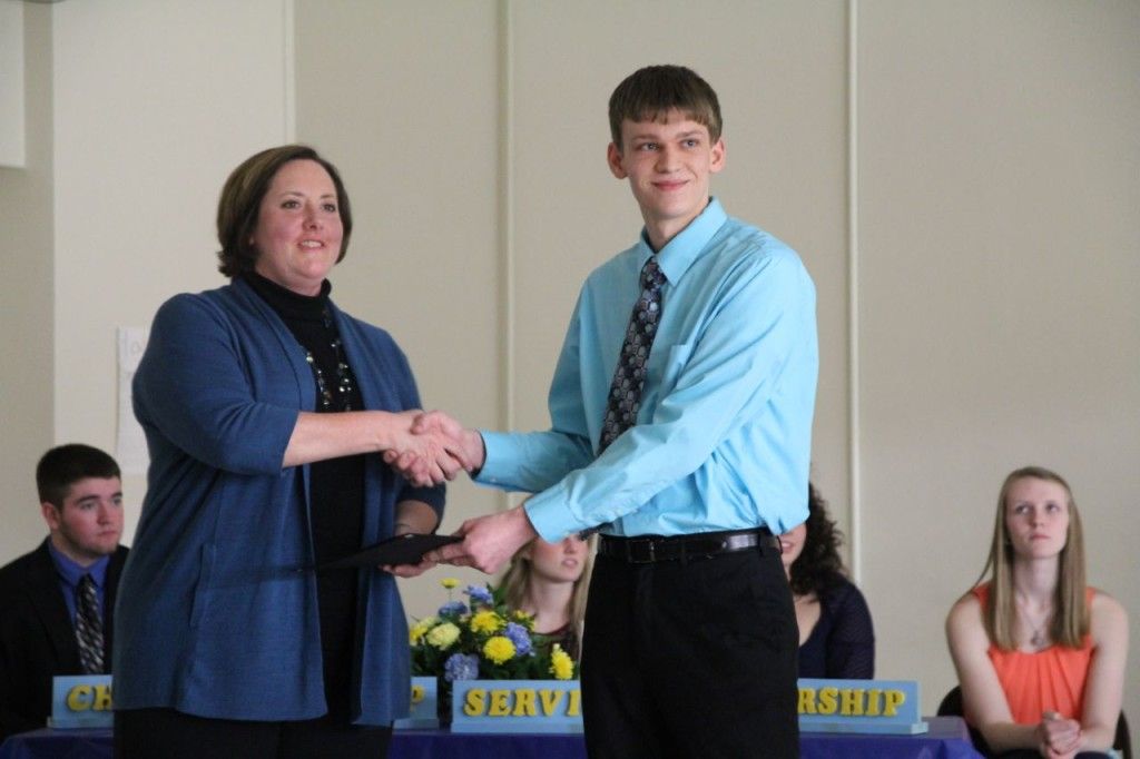 Principal Lori Emmons and Blake Hayes