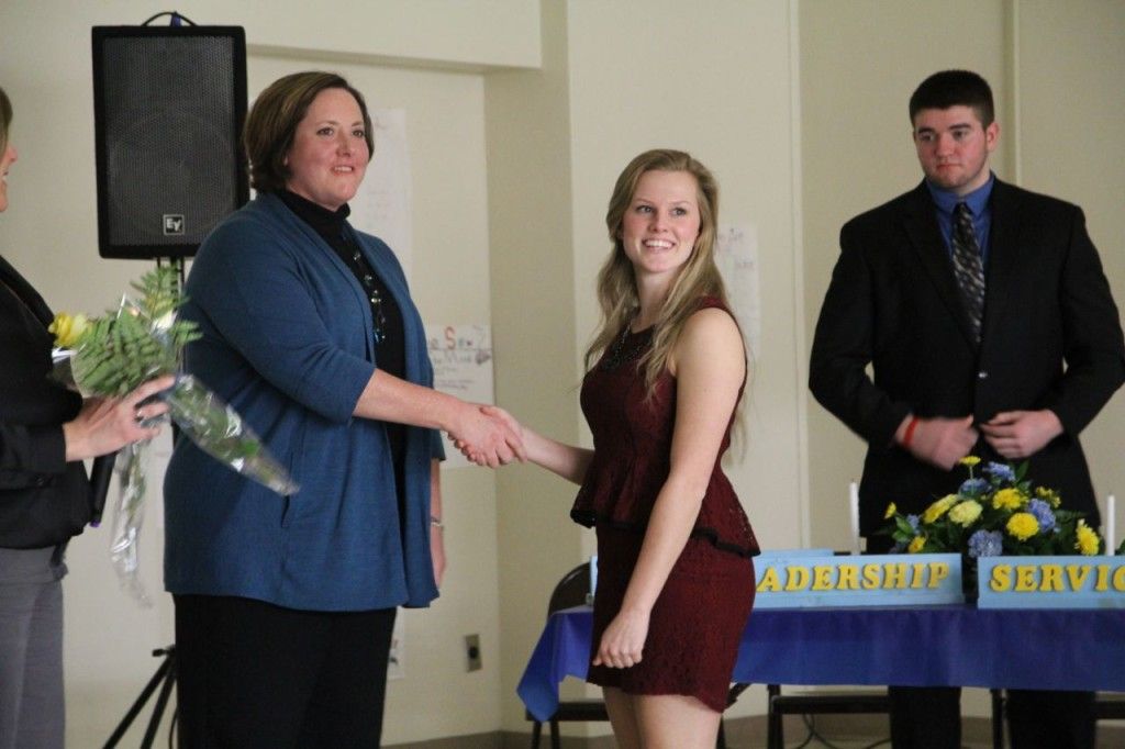 Principal Lori Emmons and Mackenzie Bryant