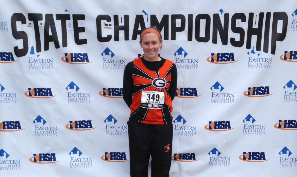 Gillespie sophomore Amanda Schmidt placed 5th in State in the 100m hurdles on Saturday. (Contributed photo)