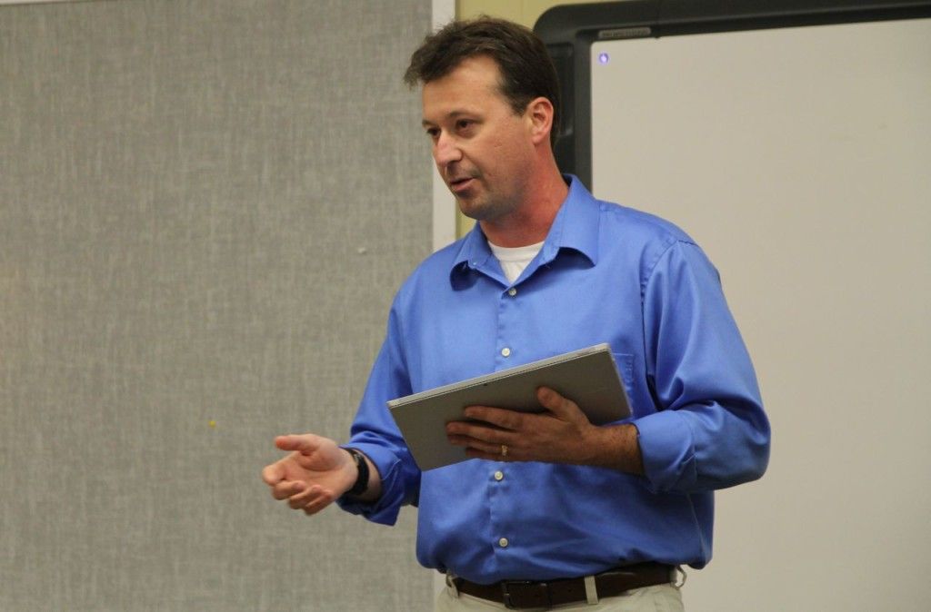 Mark Carpani provides an update to the board.