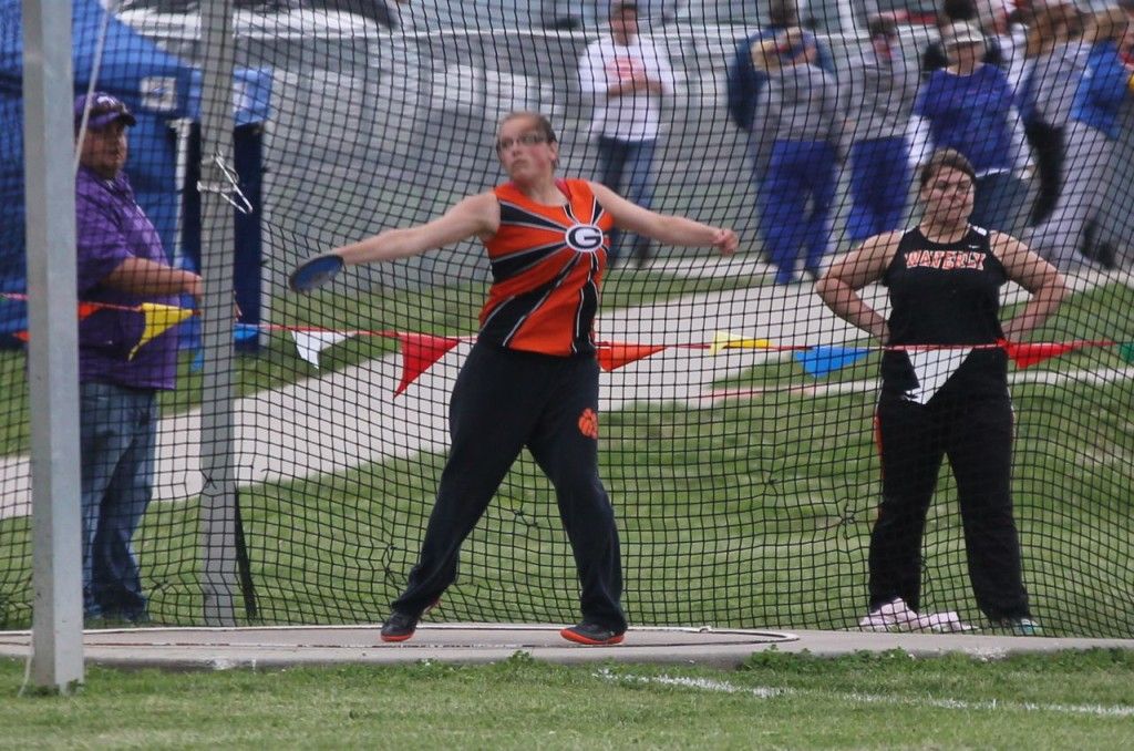 Regan Goldasich hurls the discus for Gillespie during the sectional meet held last Thursday. 