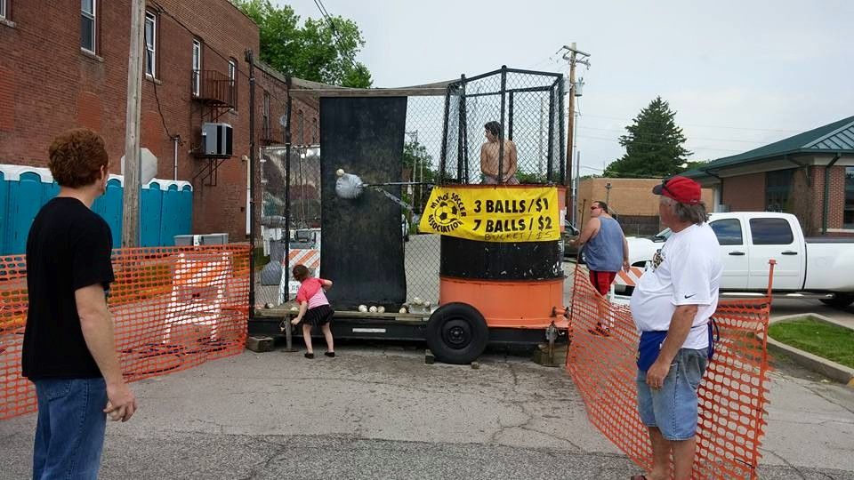 The Coal Country Sports Complex dunk tank fundraiser can be found near the food stands. 