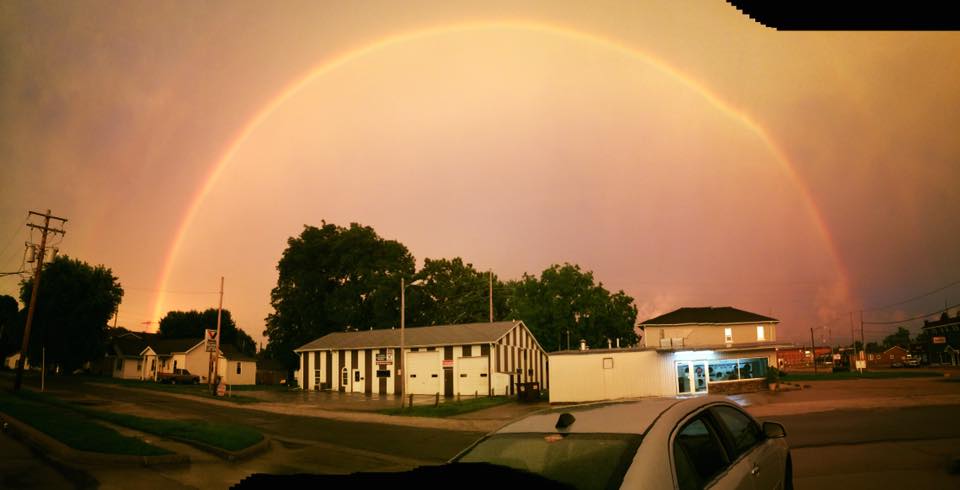 A double rainbow appears after the storm on Monday last week. (Photo by Danielle Marinacci)