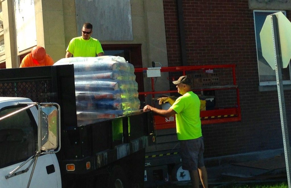 A masonry crew started working on repairing the mortar joints at the Gillespie Care Center last week. 