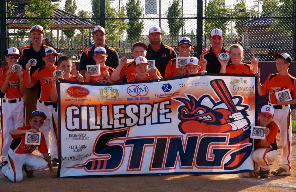 The 11U Gillespie Sting baseball team won the SWIBL tournament last week to complete the season with a perfect record, 20-0. The team is coached by John Blank, Jeremy Sarti, Dean Mix, Mike Markezich and include players: Karter Mix, Hunter Sarti, Brock Doty, Zach Reiniesch, Ayden Madeline, Brayden Parker, Trent Markezich, Ashton Davis, Blake Schehl, Dawson Westnedge, Cooper Gossard, and Mason Duckles. (Photo by Brenda Mix)
